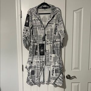 Newspaper Print Women's Dress